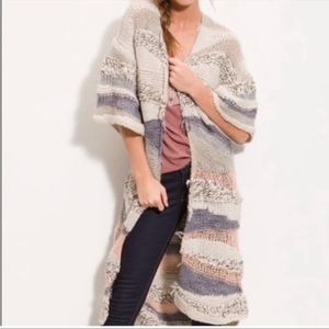 ✨Free People "Sands of Time" knit sweater/duster Size L✨ EUC✨